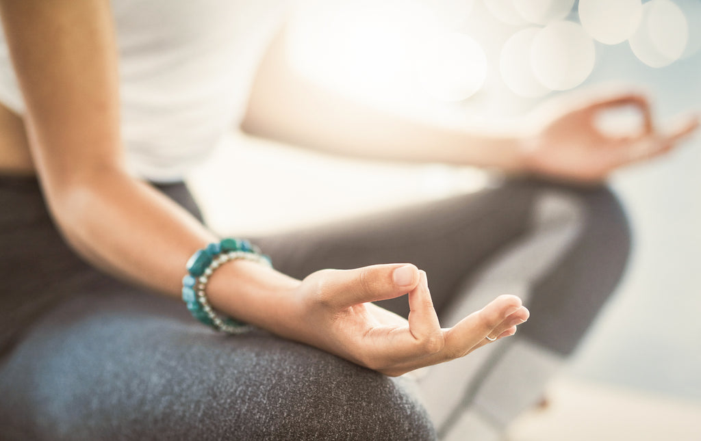 yoga meditation prenatal woman meditating